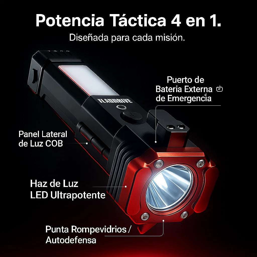 FlashForce® Linterna Táctica 4-en-1 [Potencia Extrema]