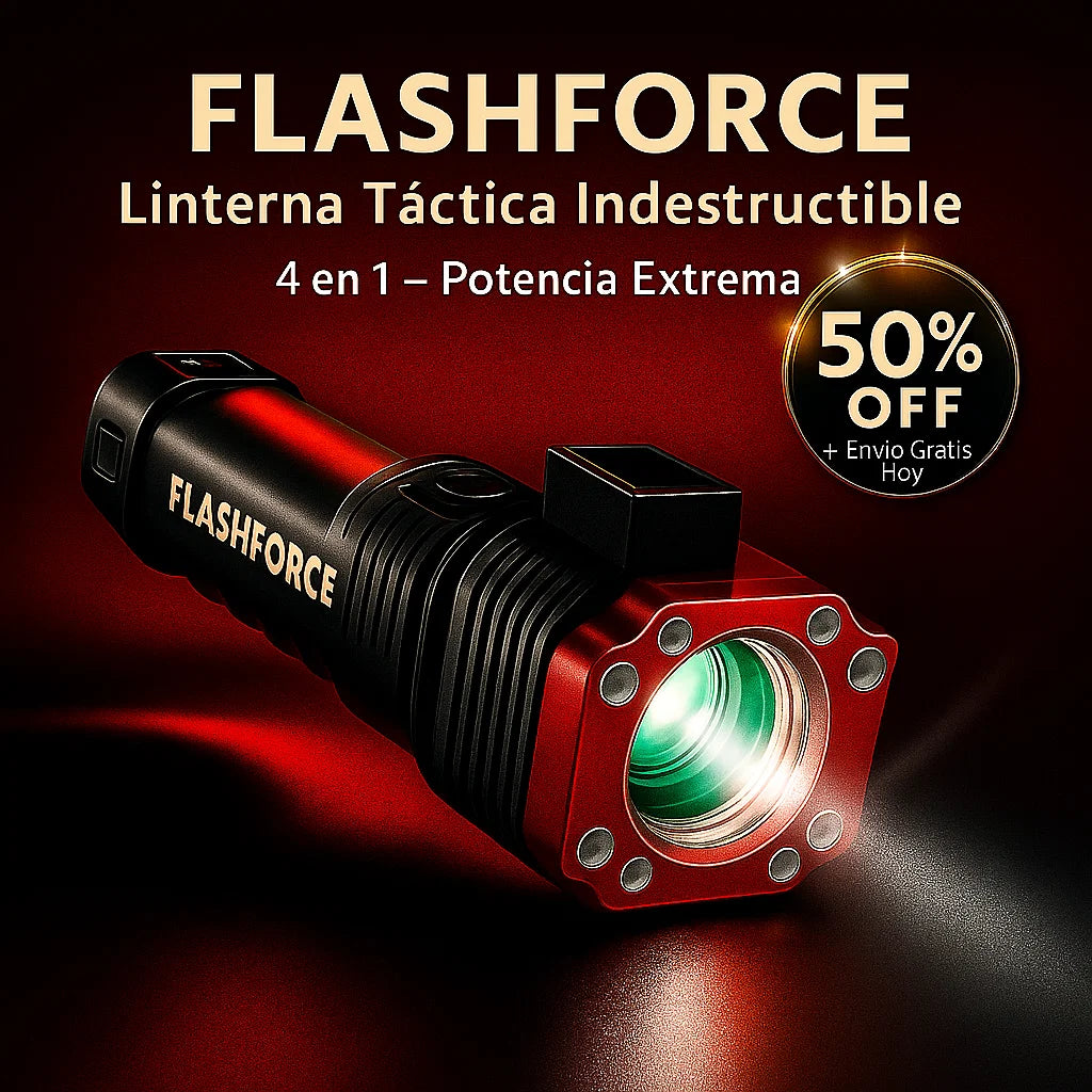FlashForce® Linterna Táctica 4-en-1 [Potencia Extrema]