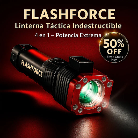 FlashForce® Linterna Táctica 4-en-1 [Potencia Extrema]