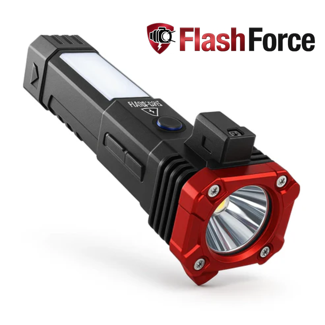 FlashForce® Linterna Táctica 4-en-1 [Potencia Extrema]